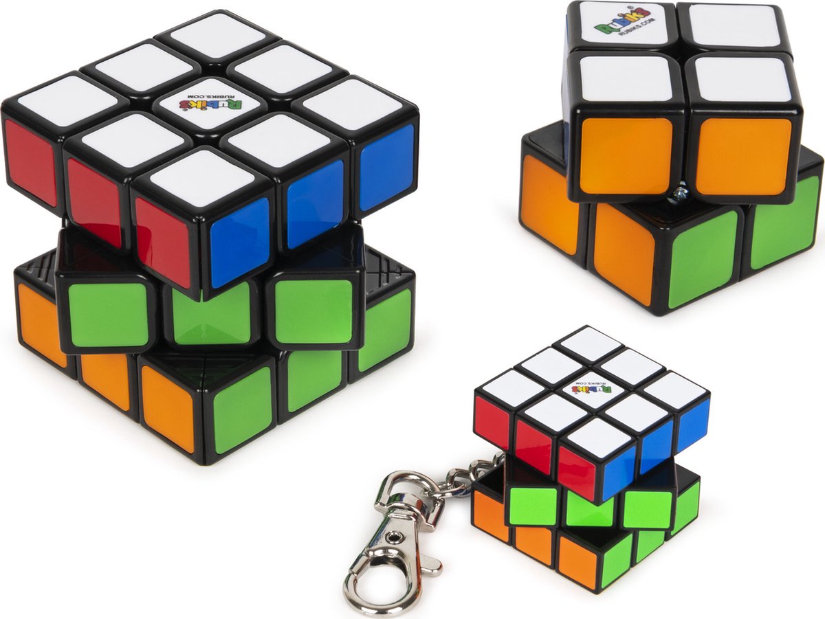 Rubiks Kubus Set - Originele 3x3-kubus, 2x2-kubus en 3x3-sleutelhangerkubus